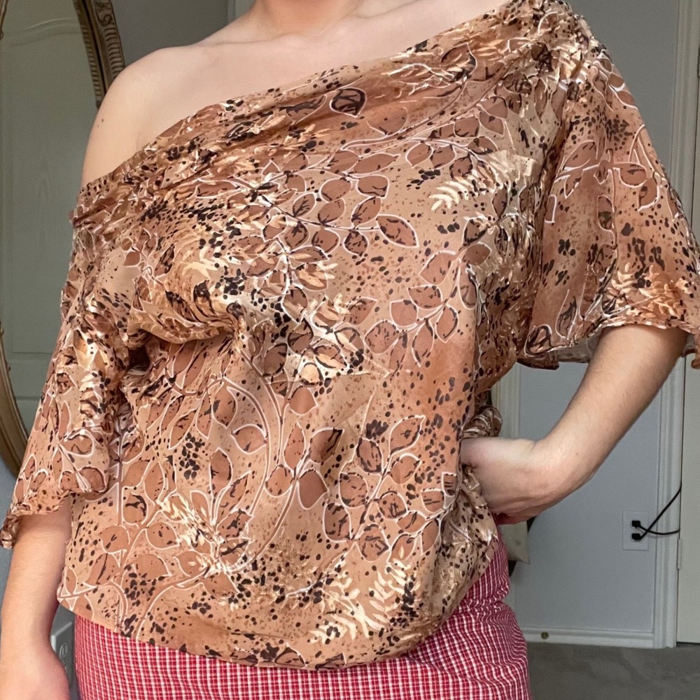 Beautiful Fairy‎ Whimsy Silk Off the Shoulder Blouse - Picture 6 of 8